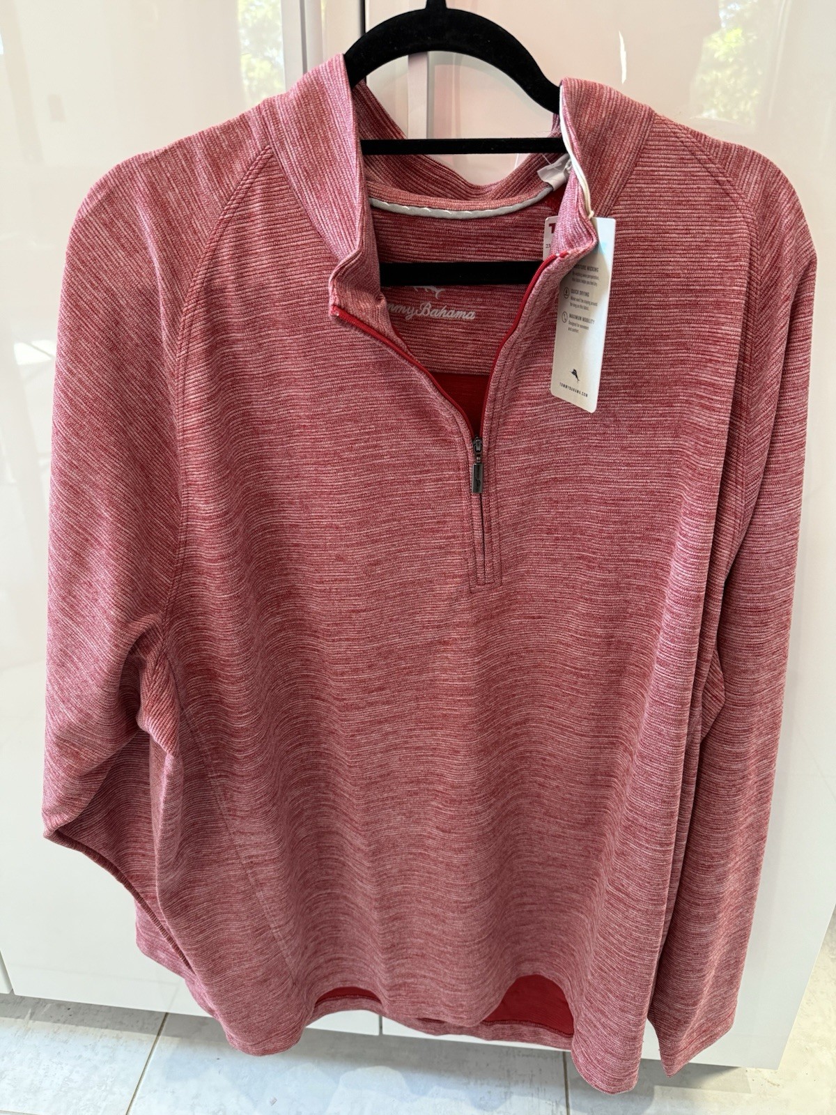 Tommy Bahama Play Action Half Zip Shirt Men’s Size XXXL Chili Pepper $118 NWT