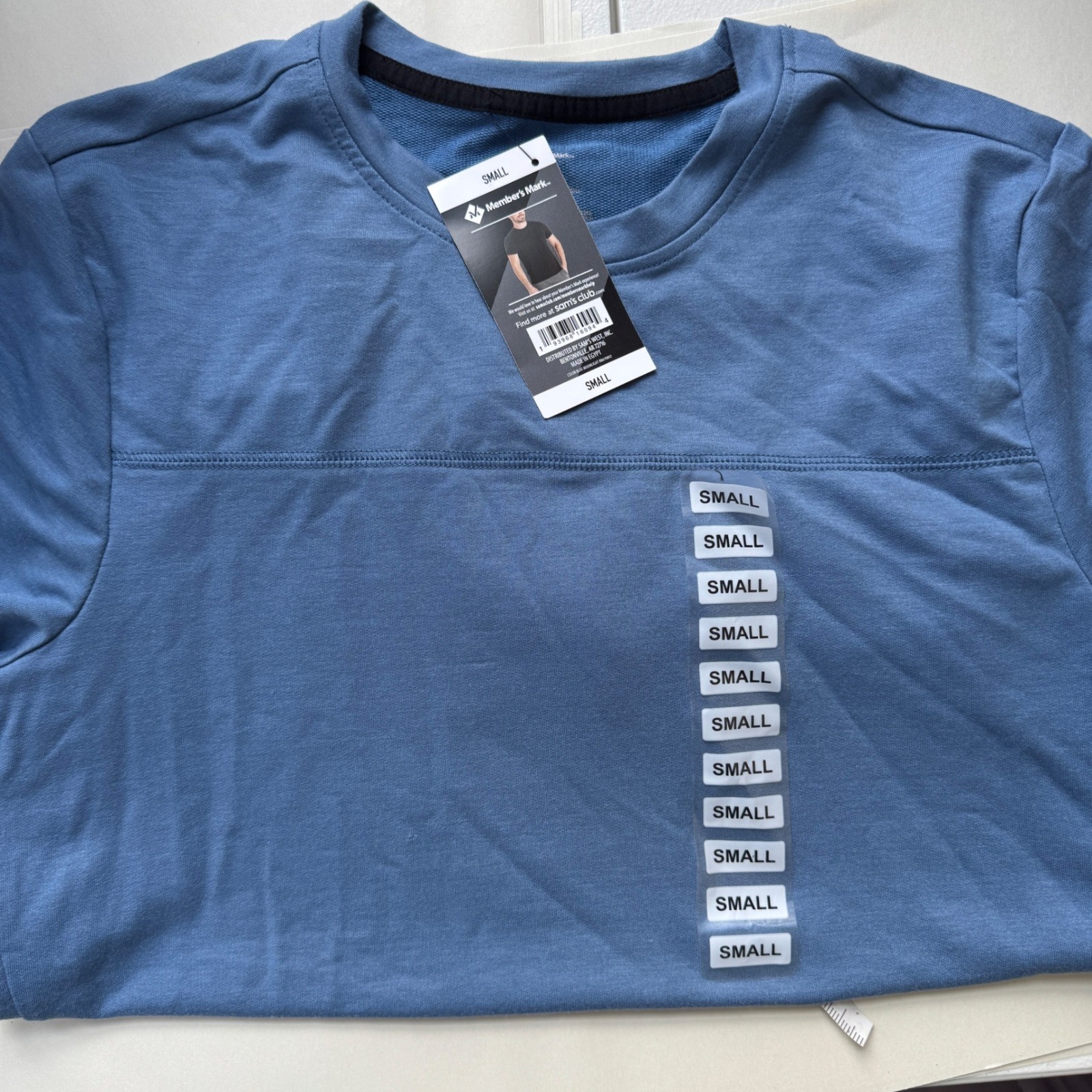 Members Mark Luxe Tee Mens Small Blue Moonlight Short Sleeve Media Pocket C21102 gallery