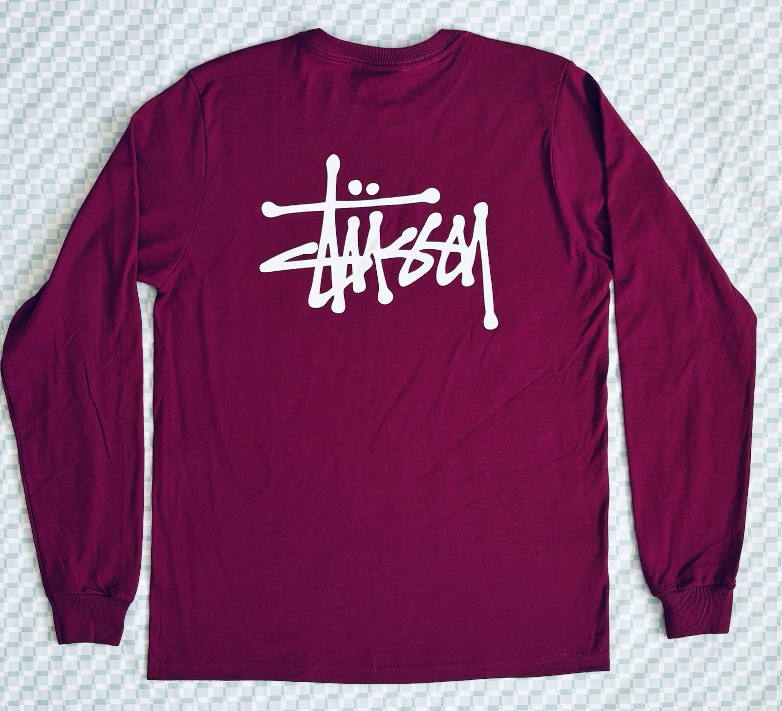 Stussy Basic Logo Tee Mens SM Pink Purple Long Sleeve gallery