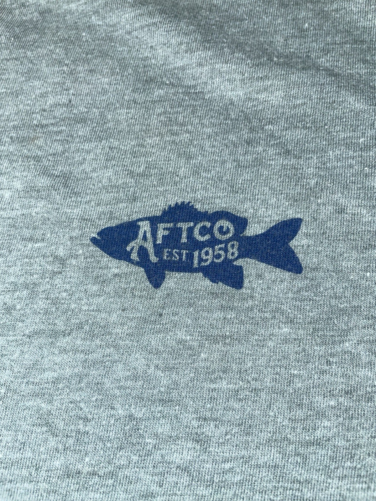 AFTCO Shirt S Small Blue/Green Fish Graphic Fishing Long Sleeve Dirty Looking gallery