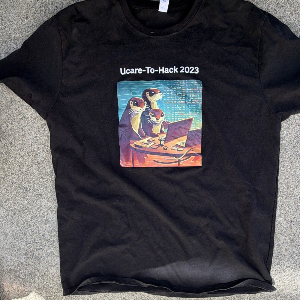 Threadfast Apparel 100A Black Uber Otter Logo Graphic Crew Neck T-Shirt Men’s XL