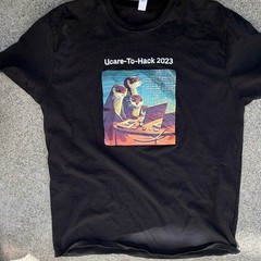 Threadfast Apparel 100A Black Uber Otter Logo Graphic Crew Neck T-Shirt Men’s XL