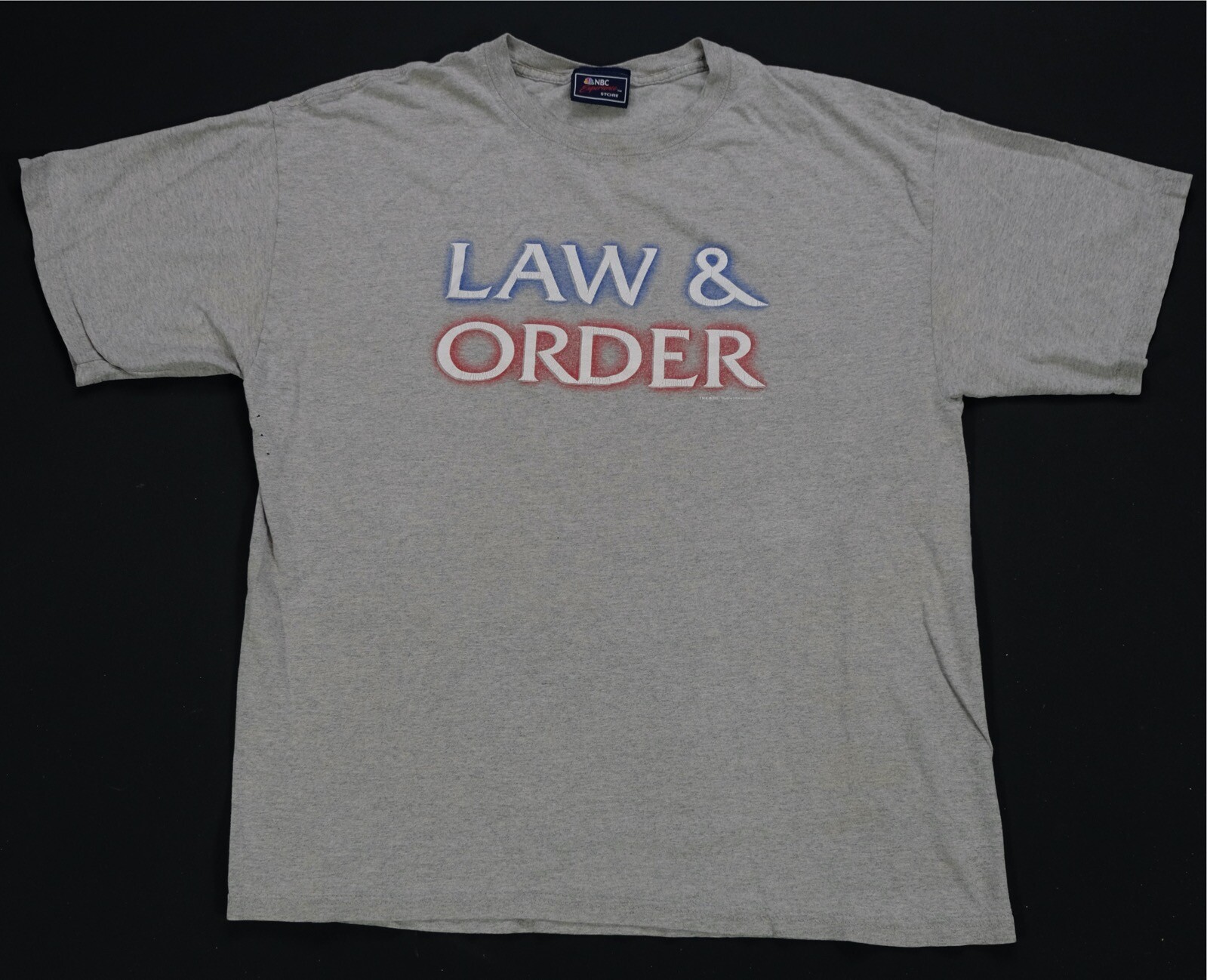 Rare VTG NBC Experience Store Law & Order 2001 T Shirt 90s 2000s TV Show Gray