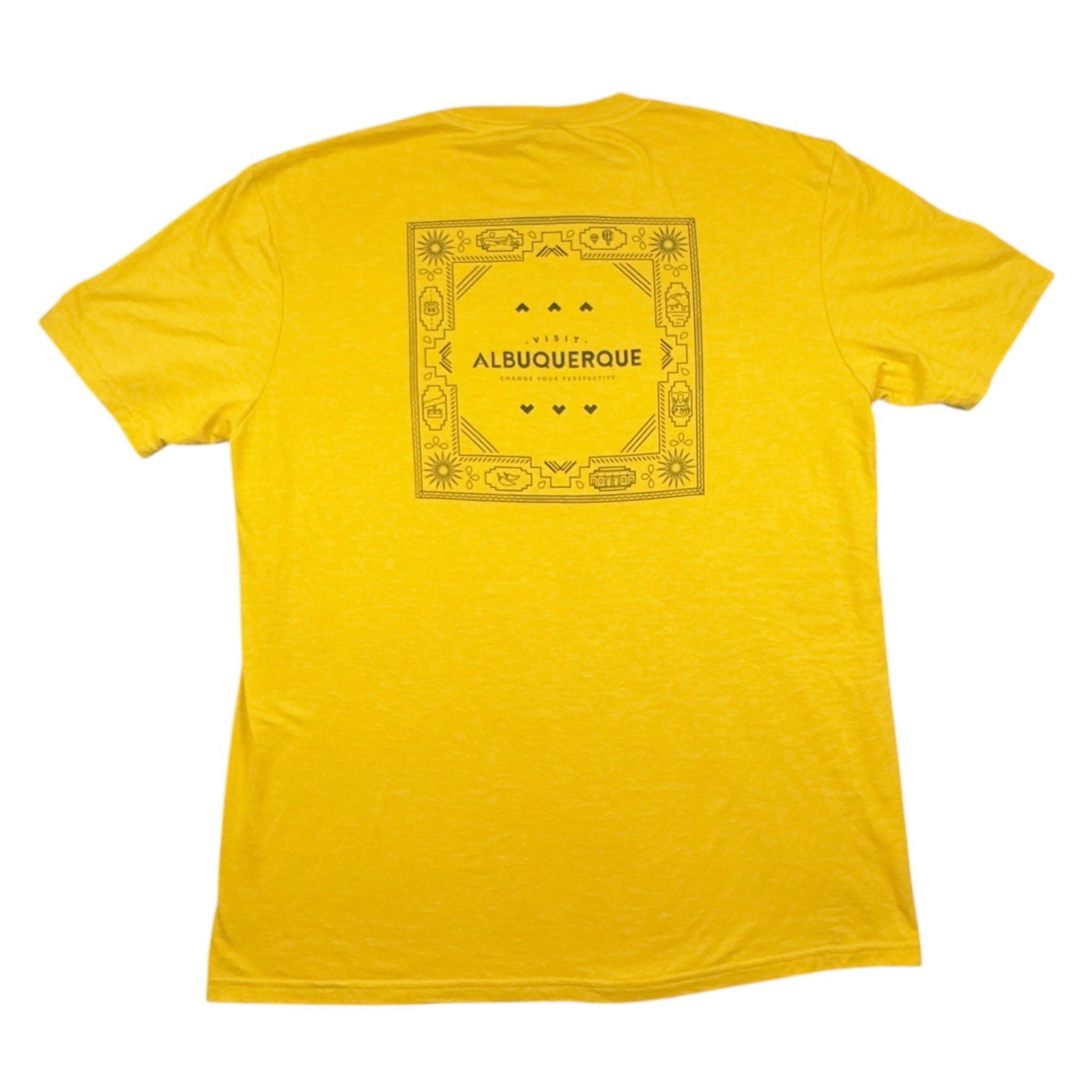 Visit Albuquerque Graphic T-Shirt Size L Yellow Tri-Blend Tourist Promo Tee gallery