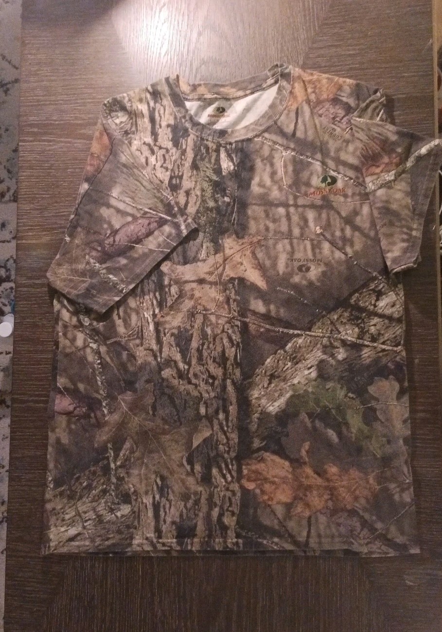 Mossy Oak Country Roots Camo T Shirt Short Sleeve Hunting Camouflage Size L