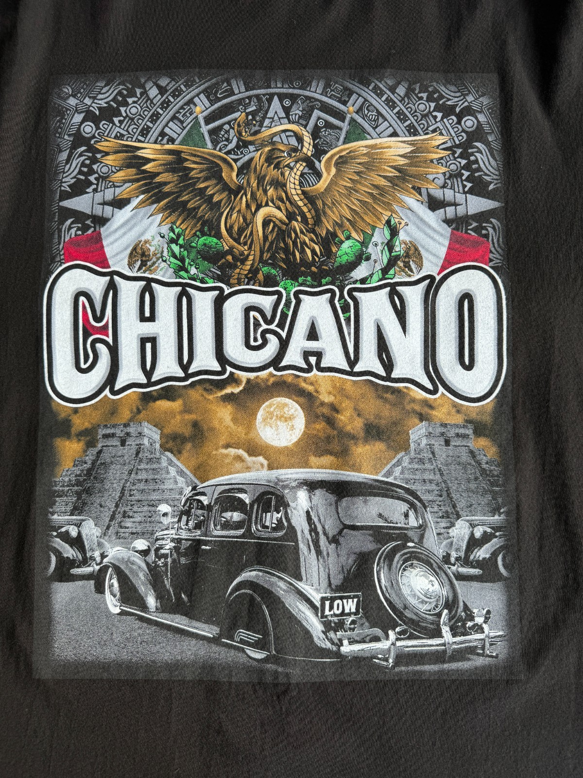 Shaka Wear Super Max Heavy Chicano Graphic T Shirt 2XL Black Lowrider Aztec Y2K gallery
