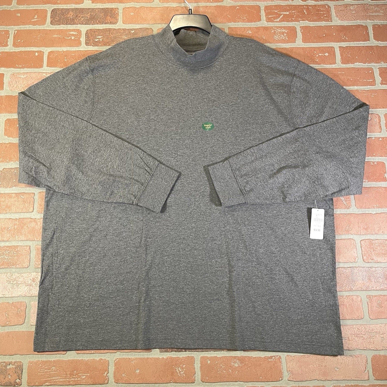 LL Bean Carefree Unshrinkable Turtleneck Mock Neck Charcoal Gray Men’s XXXL NWT