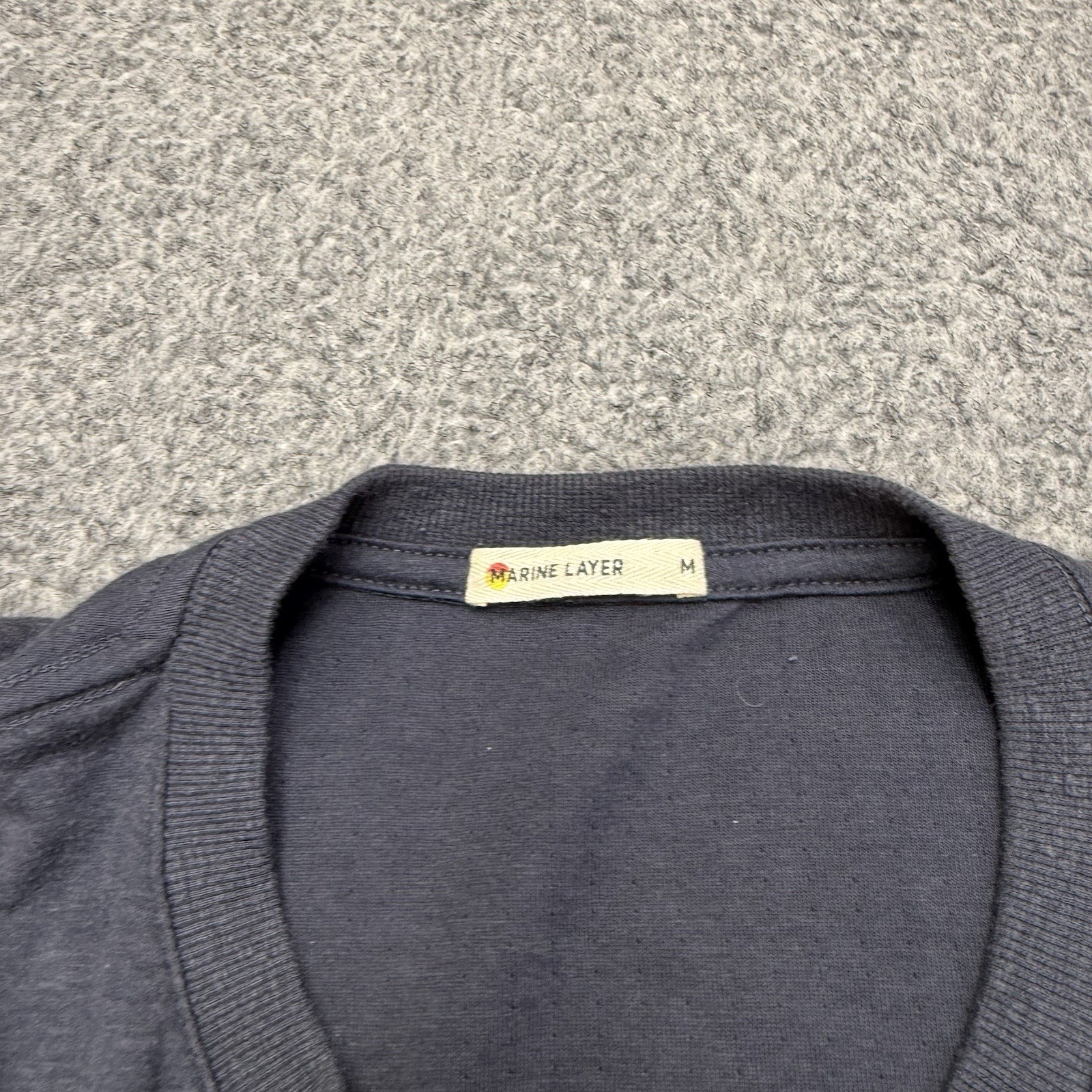 Marine Layer Henley Shirt Men’s Medium Blue Long Sleeve gallery