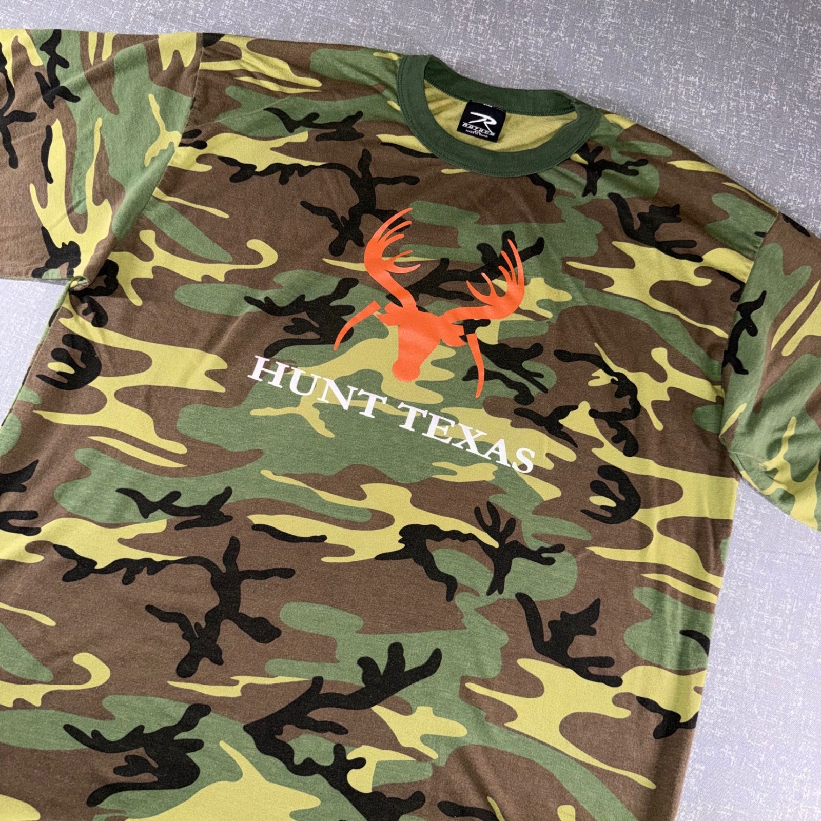 Rothco Mens Hunt Texas Deer Graphic Camo T-Shirt Green 3XL Woodland Hunting