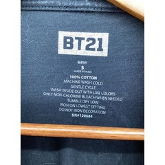 BT21 Line Friends BTS Character Graphic T-Shirt Black Small signatures K-Pop