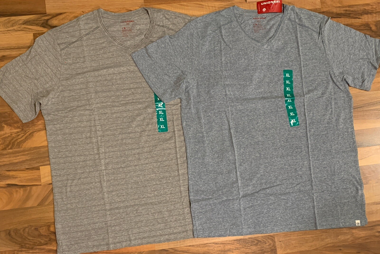 UNIONBAY (XL) Young Men's Light Weight V-Neck Short Sleeve Tee TShirt Gray Alkal gallery