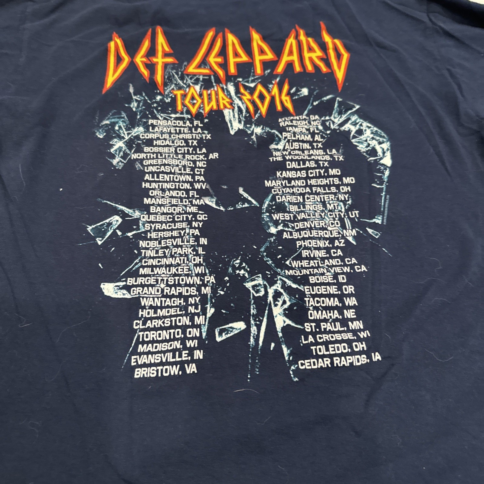 Def Leppard Mens 2016 North American Tour NO SIZE TAG Sz M? See Measurements gallery