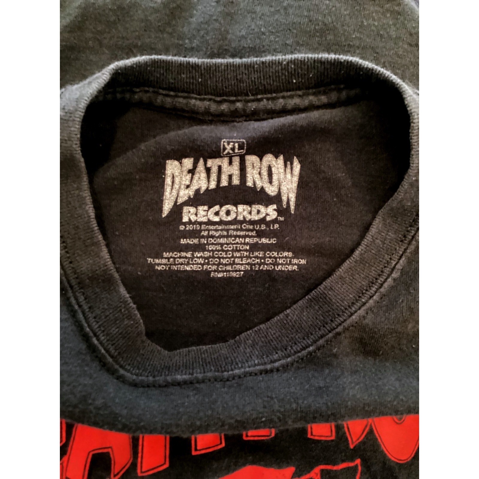 Death Row Records T-Shirt Mens XL Black Red Graphic Logo Hip Hop Rap Tee gallery