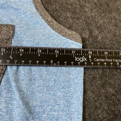 Point Zero Tank Top Mens Medium Blue w/ Gray Pocket Cotton Blend Tee- See photos