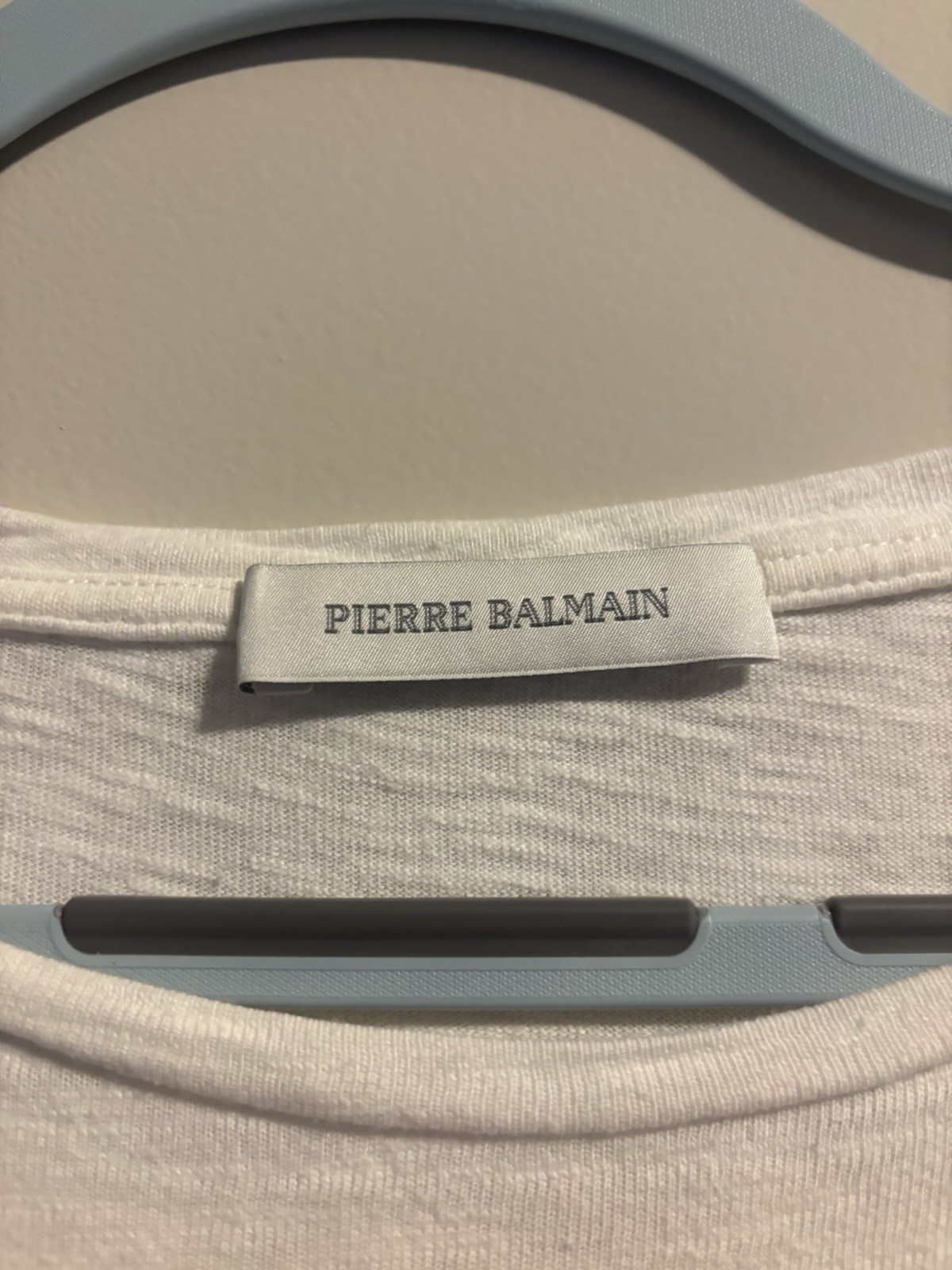 Pierre Balmain Men’s Cotton Off White Logo Short Sleeve T-Shirt Size 52 gallery