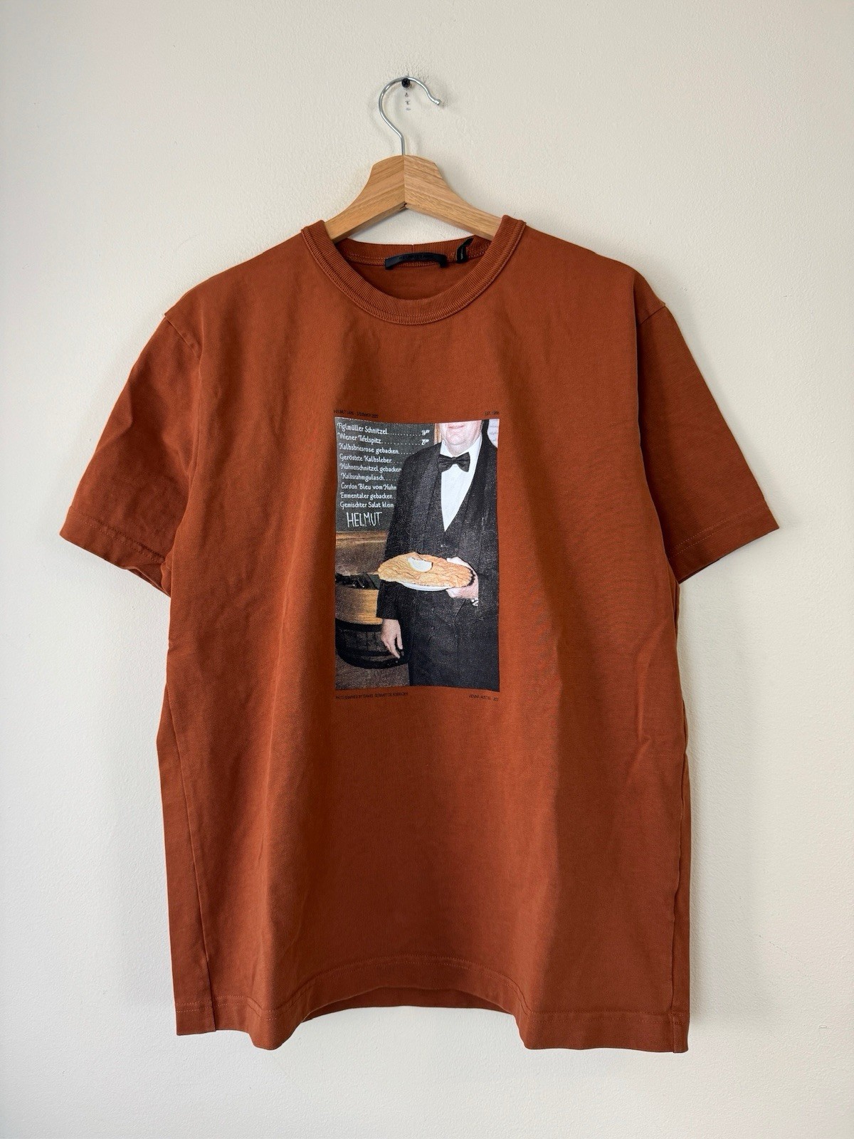 Helmut Lang Fashion Brand Vienna Austria Orange Tee Shirt - Medium gallery