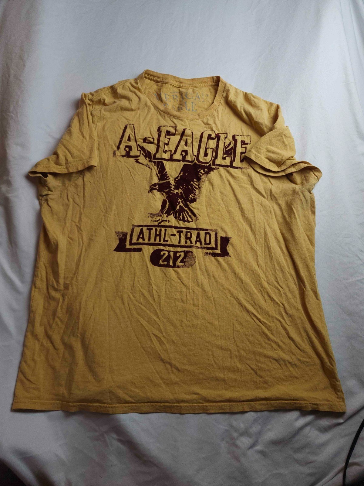 American Eagle Athl-Trad 212 T-Shirt Mens XXL Yellow Sporty Gorpcore Streetwear