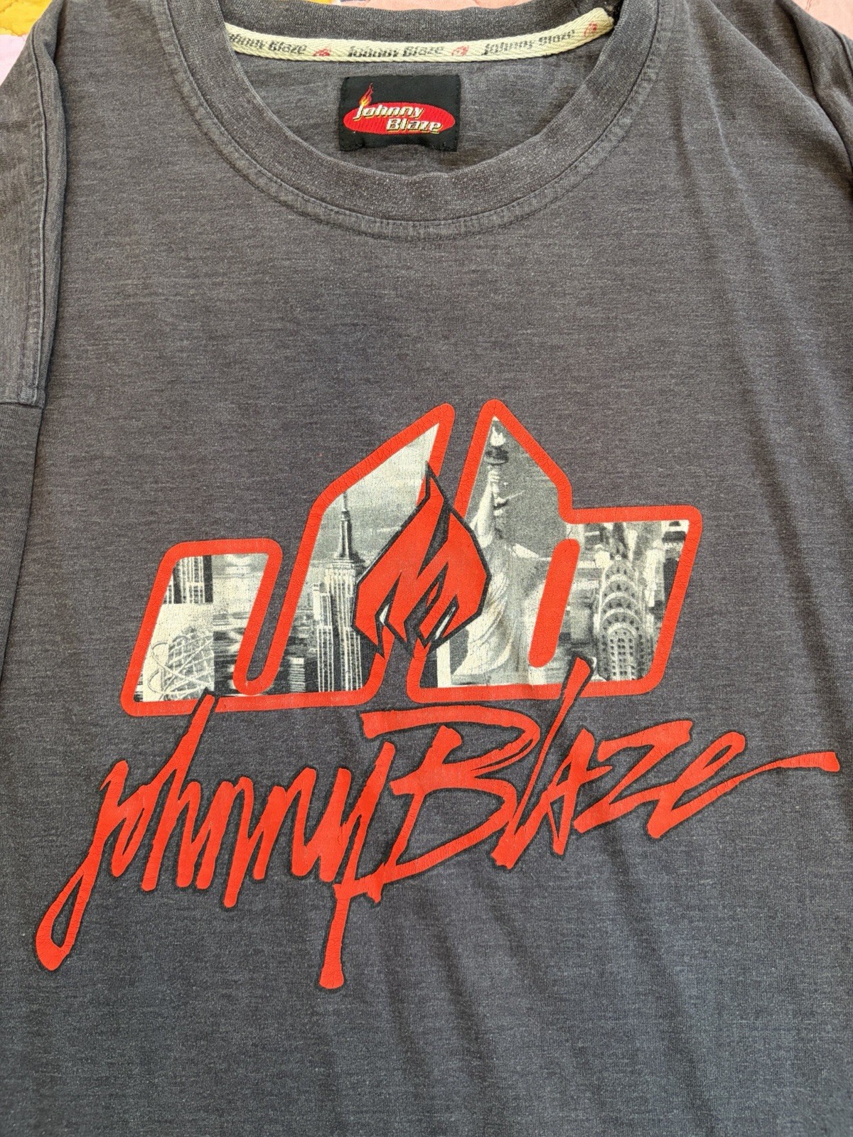 Vintage 90’s Johnny Blaze Long Sleeve Shirt Rap Tee Wutang Hip Hop Rare gallery