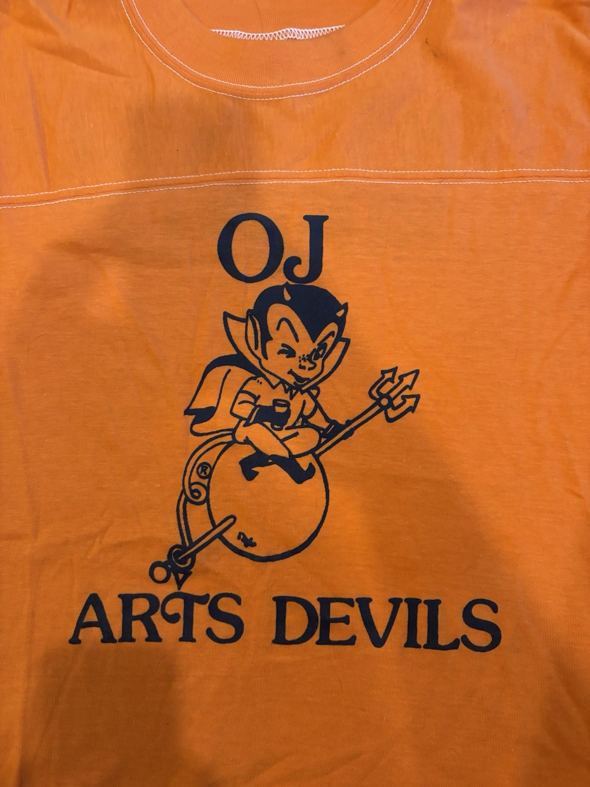 1970s Vintage Bantam Jersey 3/4 Sleeve Funny Devil Velvet Print gallery