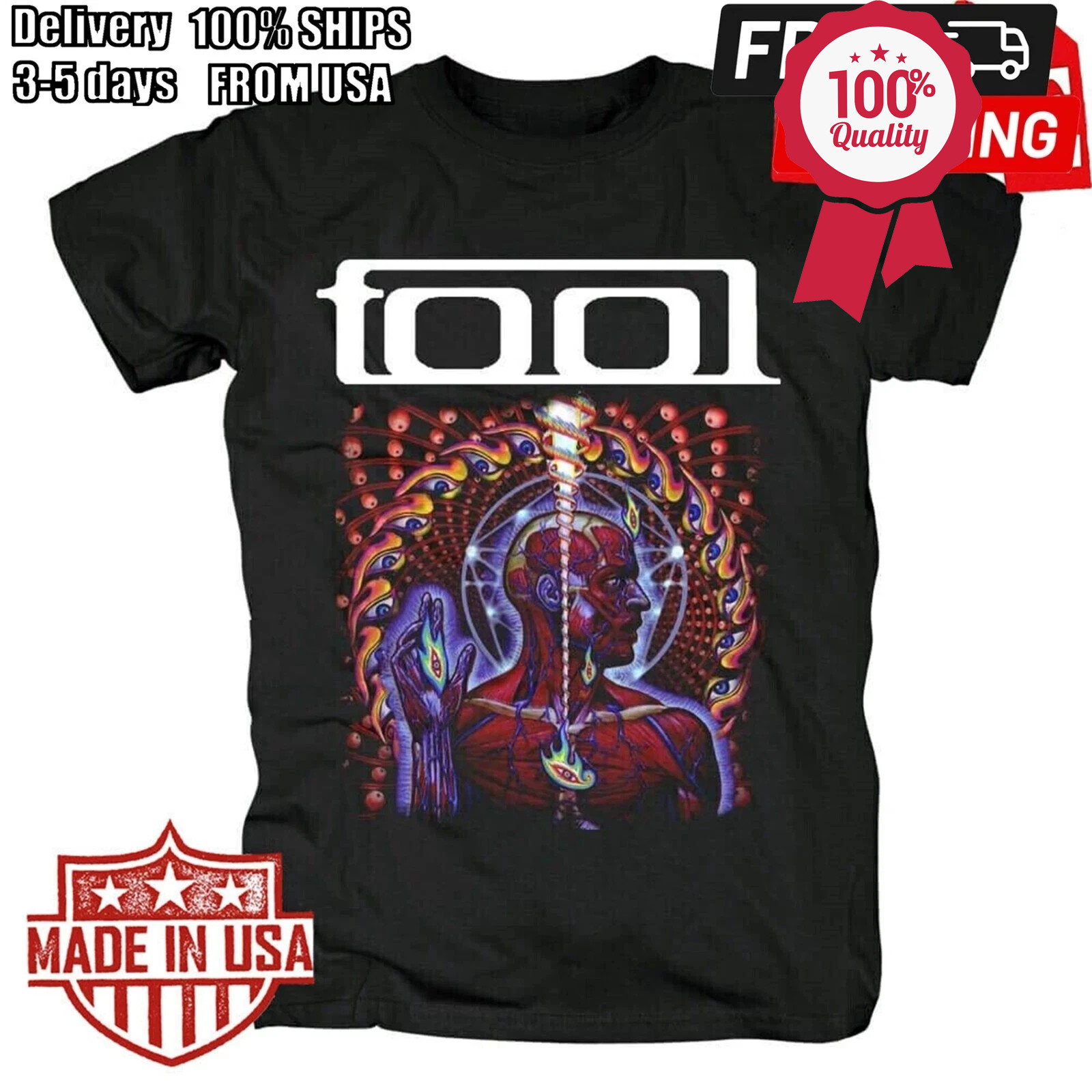 TOOL shirt Lateralus Heavy Metal Bands TEE New Black T- shirt gallery