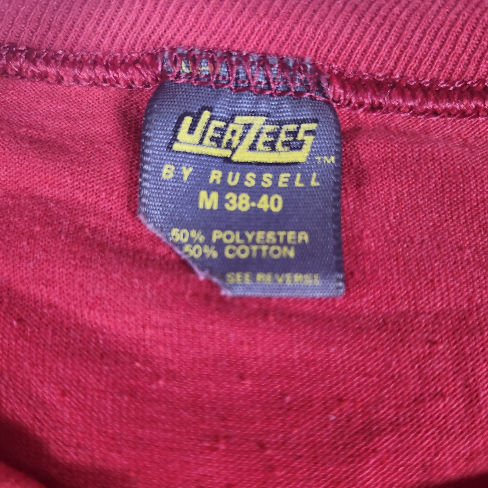 Vintage NCA Cheerleader T Shirt Red USA National Cheerleaders Assoc Russell M gallery