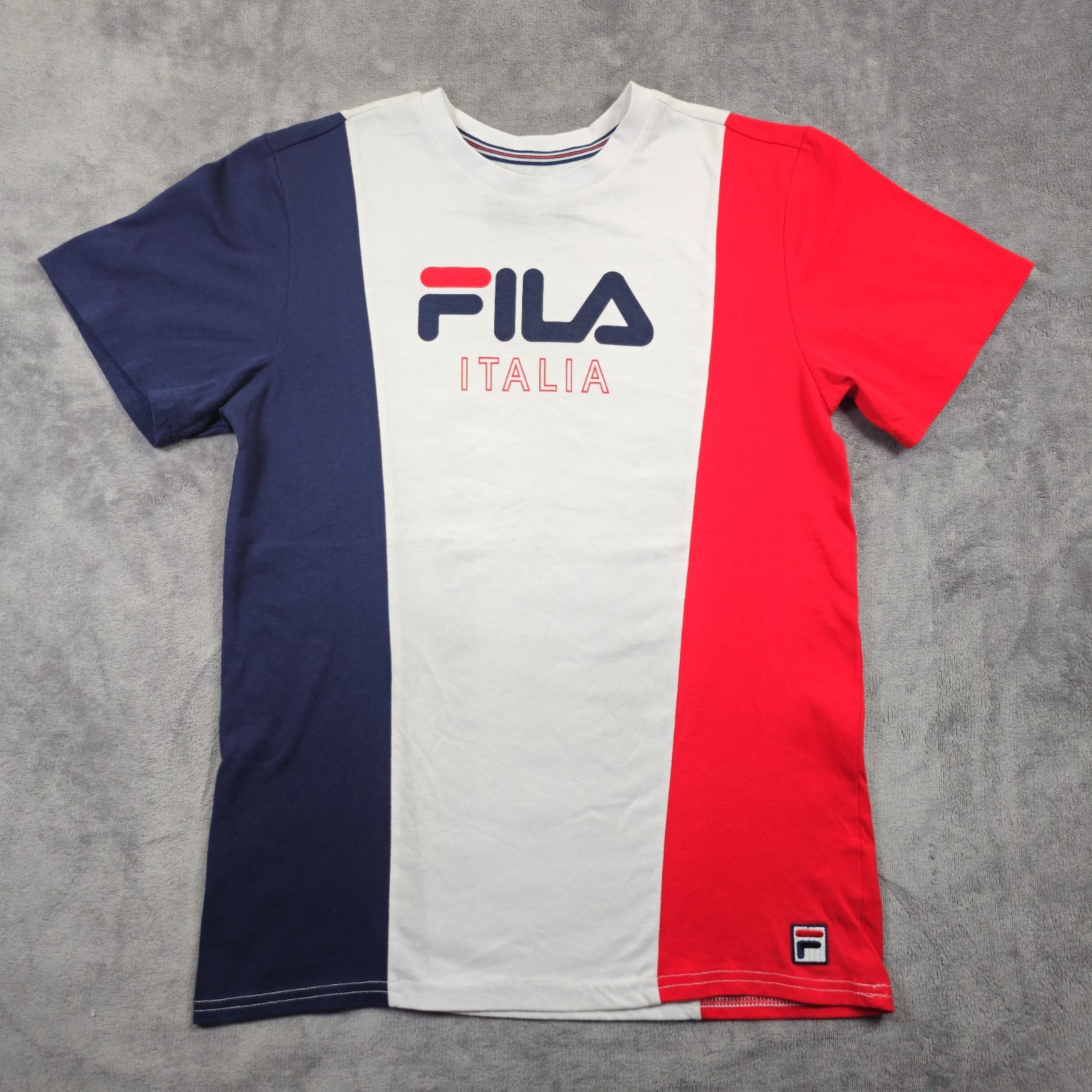 Fila Logo Red White & Blue Cotton T-shirt Size XL gallery