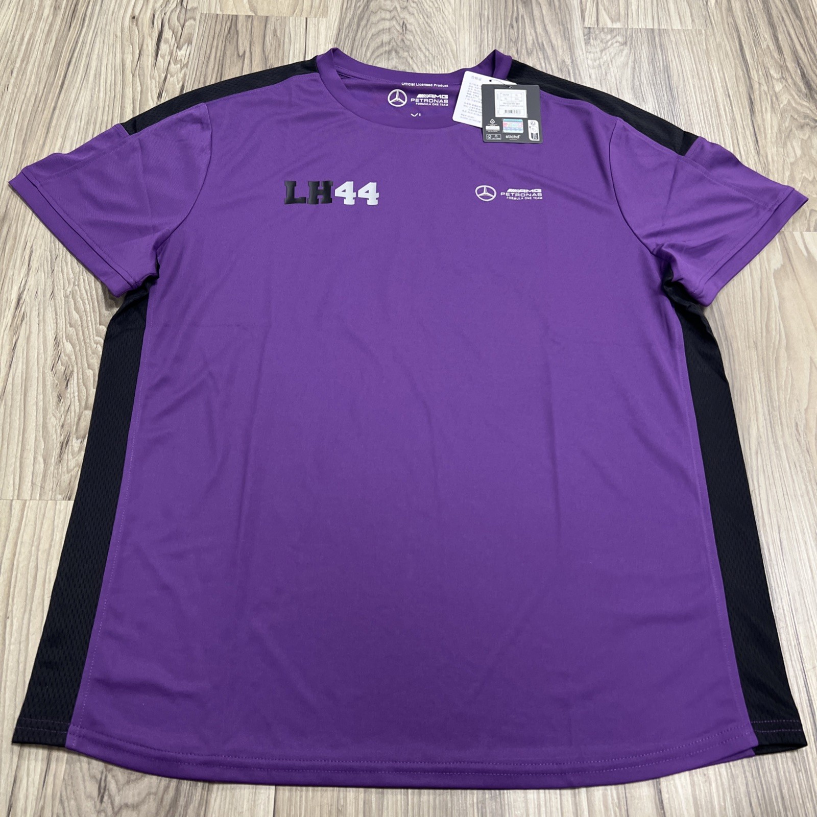 Mercedes AMG Petronas F1 Driver Lewis Hamilton LH44 Sports Purple T-Shirt Men XL gallery