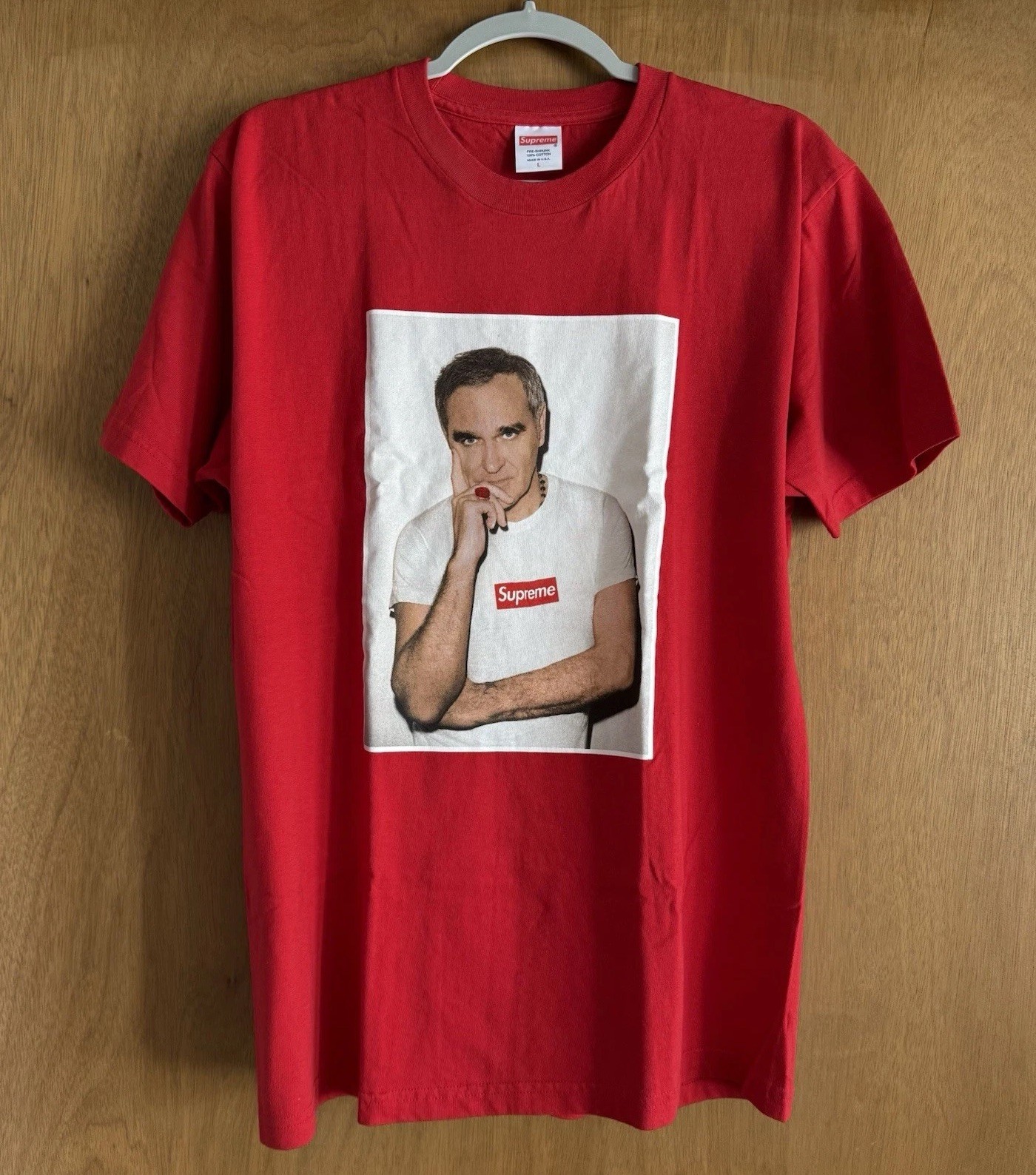 Supreme Morrissey Photo Men’s Tee Shirt SS16 Size Large Red