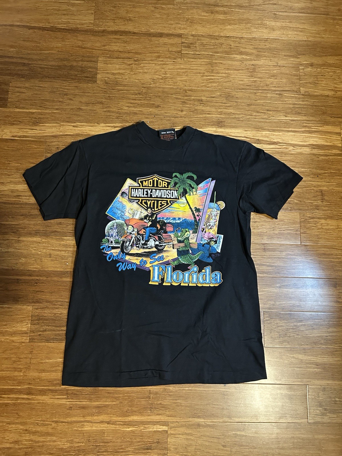 Vintage 1990s Harley Davidson The Only Way to See Florida T-Shirt Hanes Beefy
