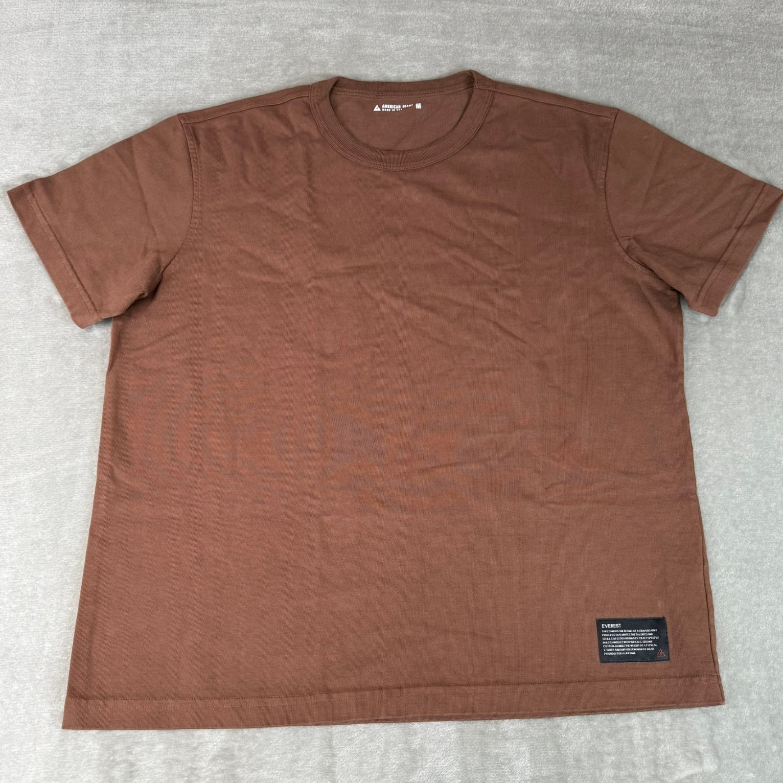 American Giant Everest Tee Mens Medium Tiramisu Brown Heavy Thick $80 USA NWOT gallery