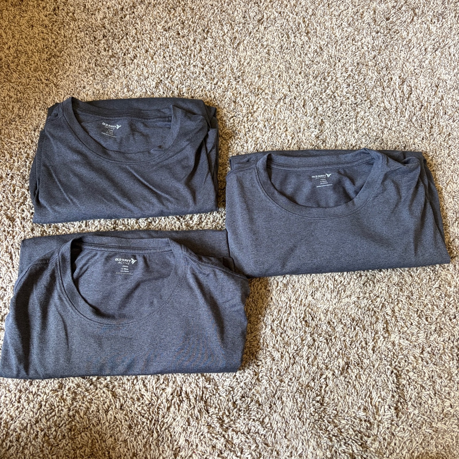 3-Pack Old Navy Men’s Active Core Crew Neck Long Sleeve T-Shirt Large Tall Gray gallery