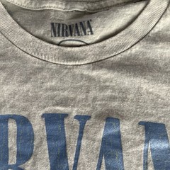 Nirvana Band Tee distressed Tan XL Live 93 In Utero Tour T-Shirt Concert Mens