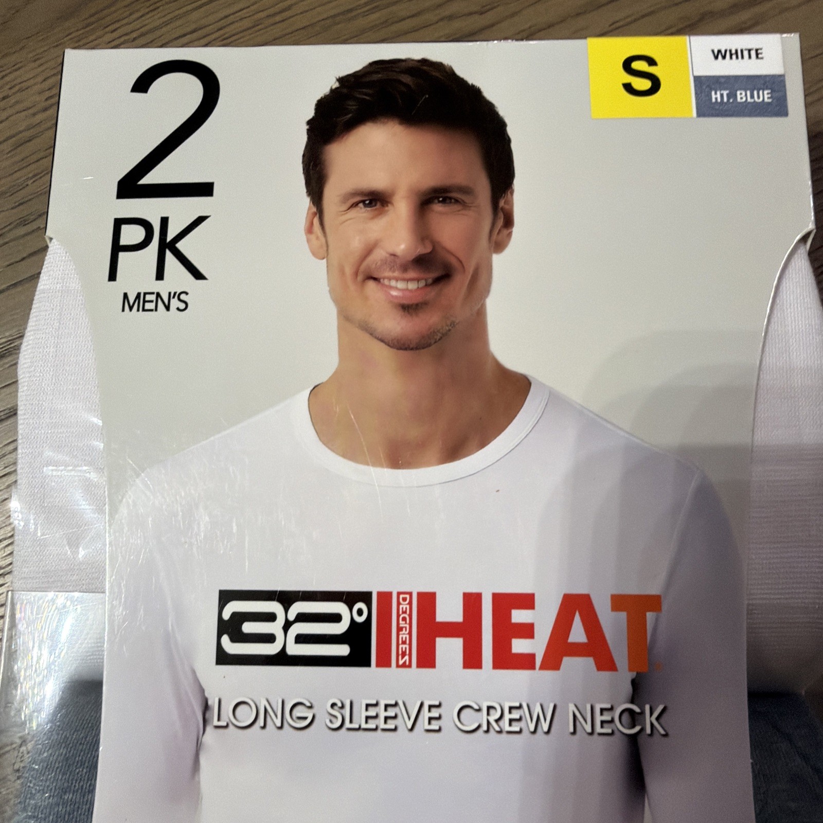32 Degrees Men's Heat Tee, 2-pack Size S Withe And Blue gallery