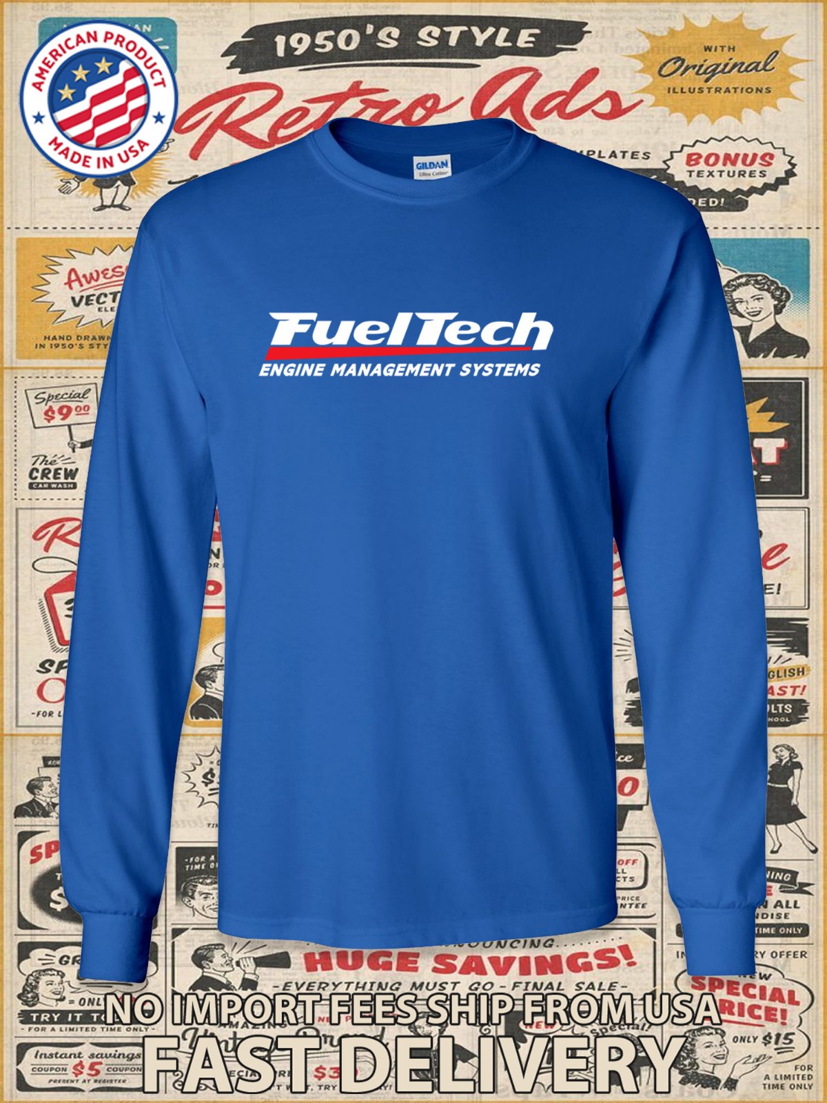 New FuelTech Engine Management Logo Men's Long Slevee T-Shirt American T-Shirt gallery