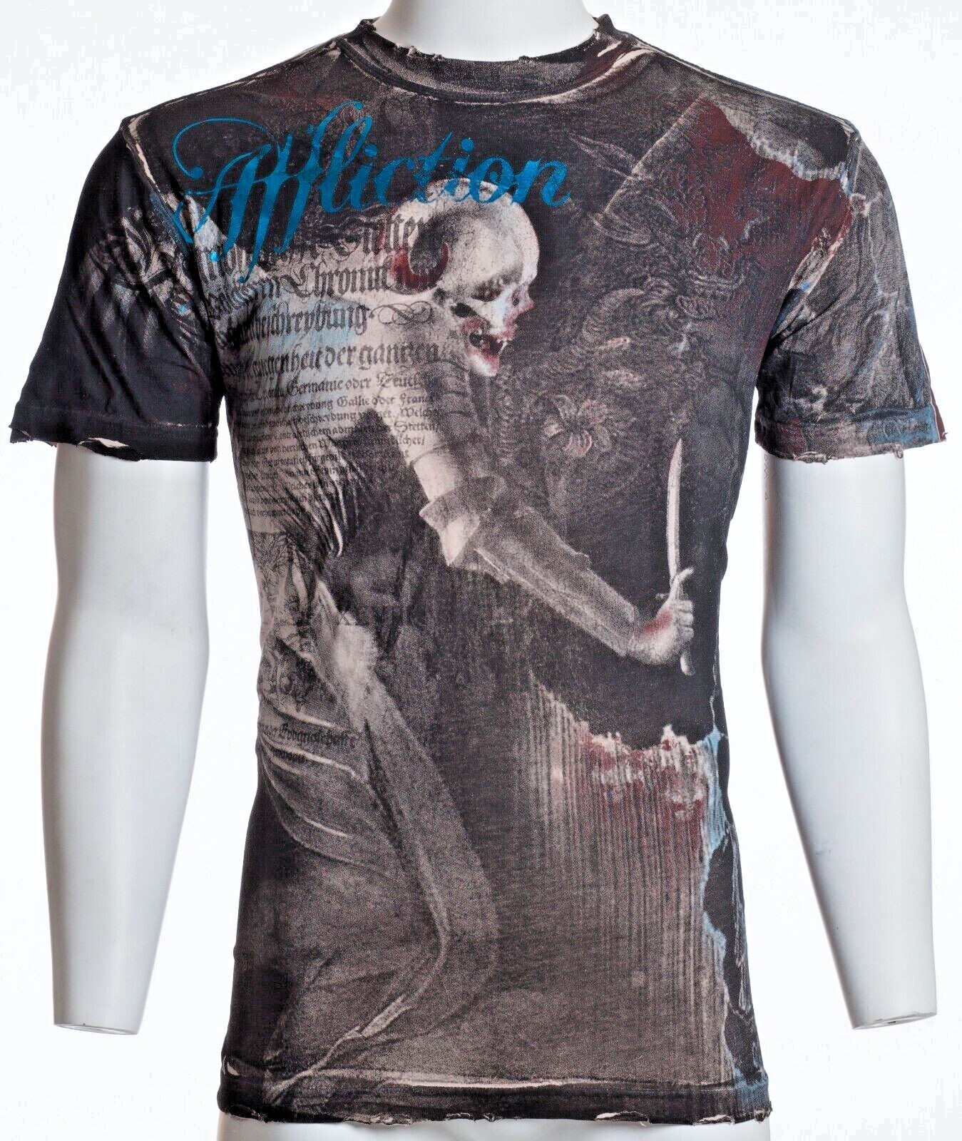 Rare $62 AFFLICTION Sand MARCO Short Sleeve Slim Fit Y2K T-shirt MMA Elite NWT gallery