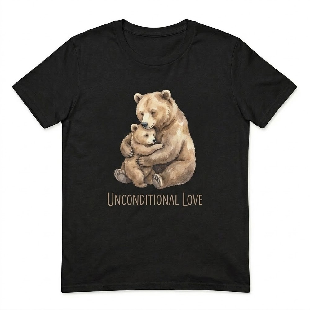 Mother/Father Bear & Cub Hugging Shirt – Unconditional Love Graphic Tee