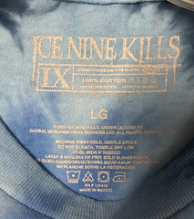 Ice Nine Kills grim reaper blue tie tee dye shirt Large 2023 release 100% cotton
