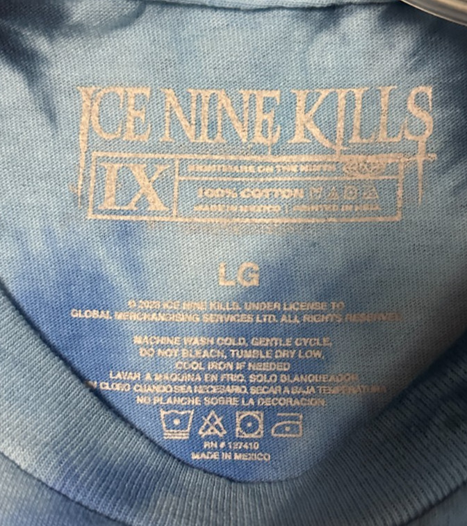 Ice Nine Kills grim reaper blue tie tee dye shirt Large 2023 release 100% cotton gallery