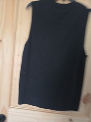 Mens T-Shirt SOLID BLACK SLEEVELESS MUSCLE TEE Size S 34-36