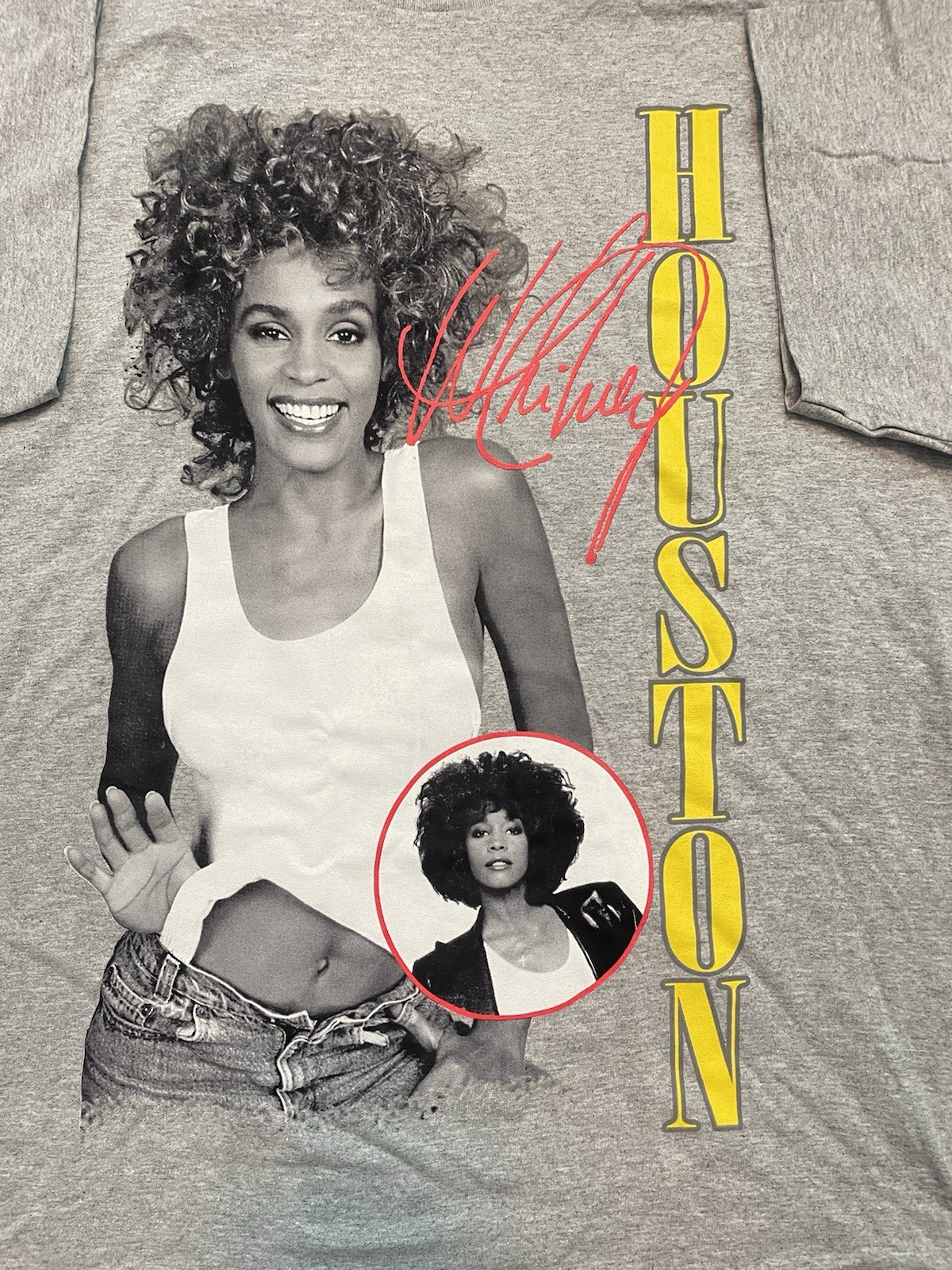 Whitney Houston Grey Shirt Mens XXL Headshot Short Sleeve Graphic T gallery