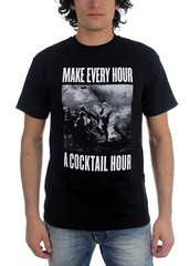 Kr3w Make Every Hour A Cocktail Hour Black White T-Shirt Protest Demonstration