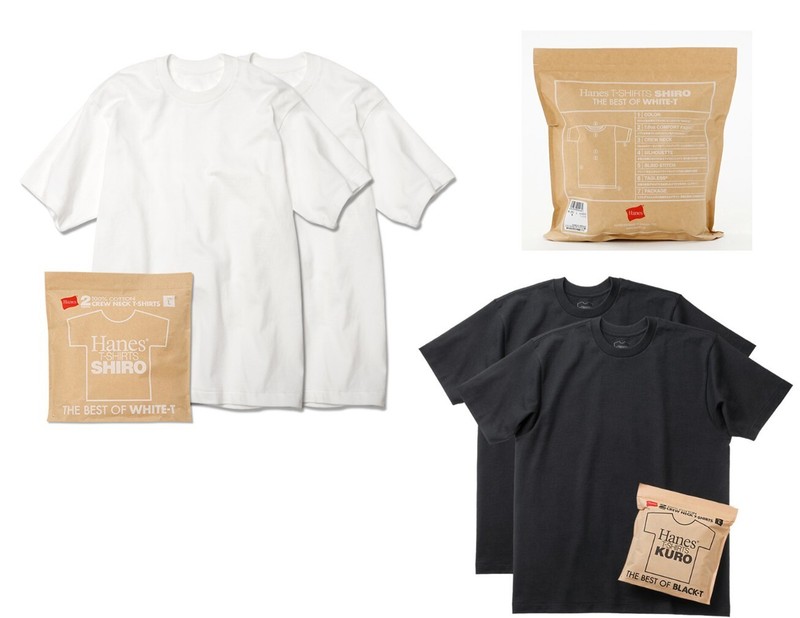 Hanes SHIRO KURO Japan exclusive T-Shirt 2-pack 7.0 oz unisex JP-size New