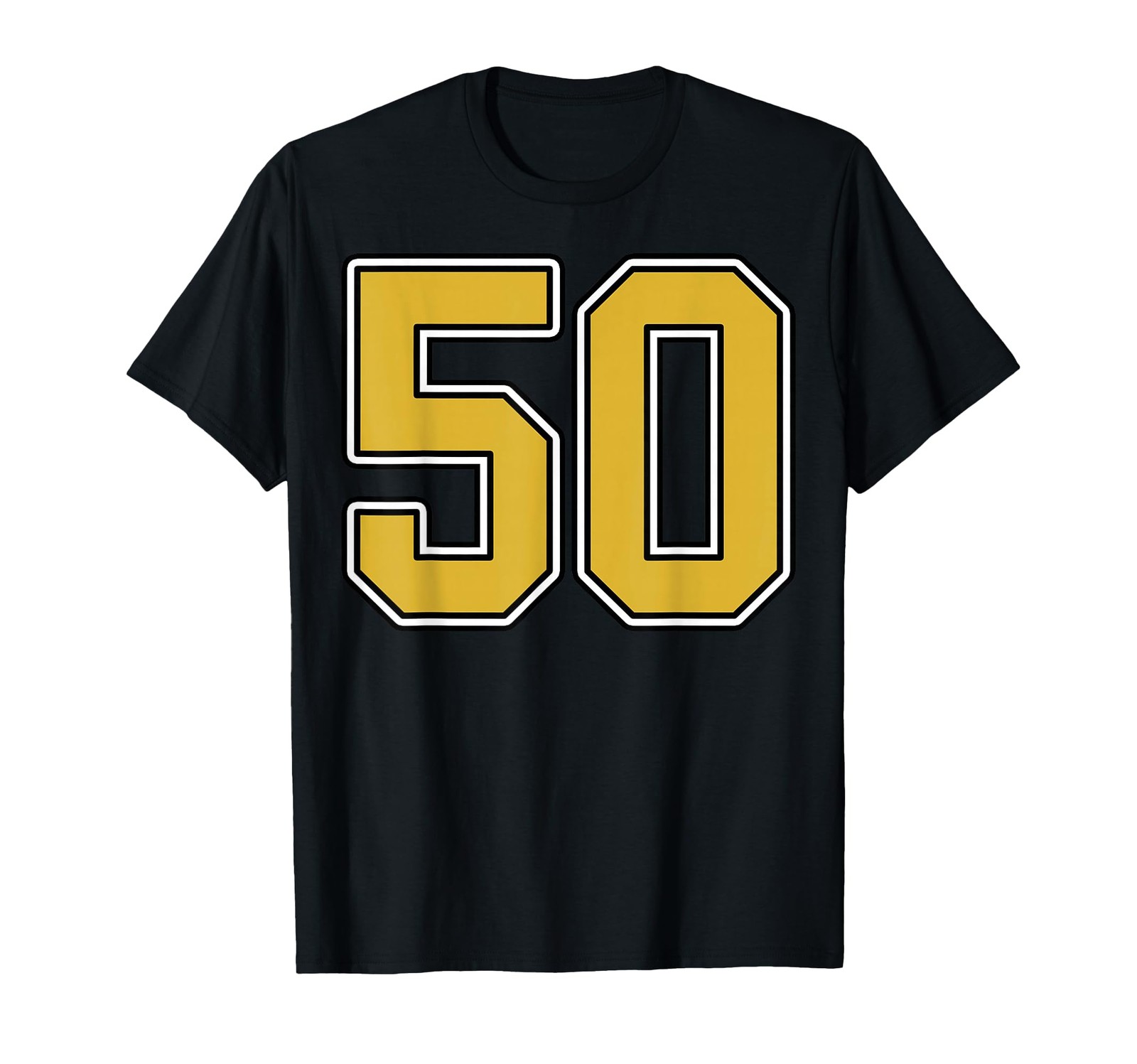 Old Gold Black White Sports Number 50 Jersey Uniform Player T-Shirt gallery