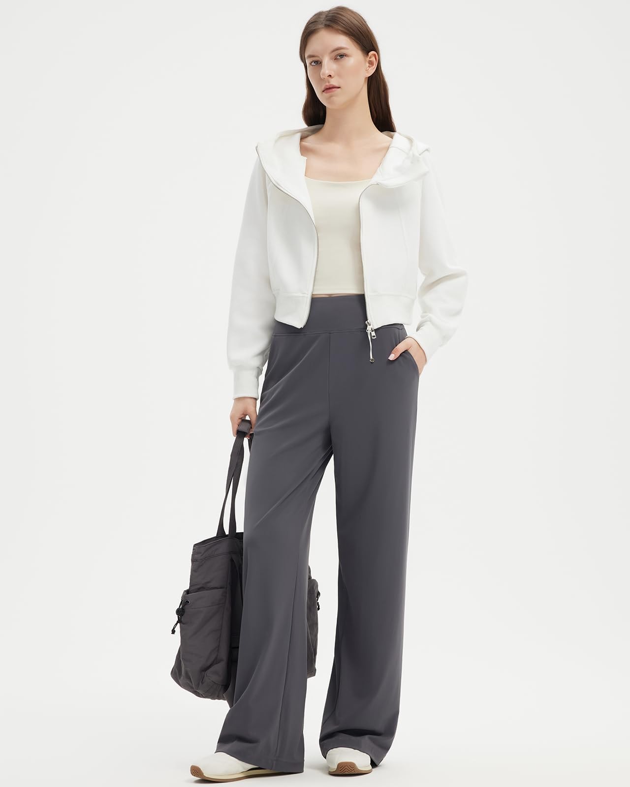 Women Casual Wide Leg Pants 2025 High Waisted Lounge Work Pant with Pockets (... gallery
