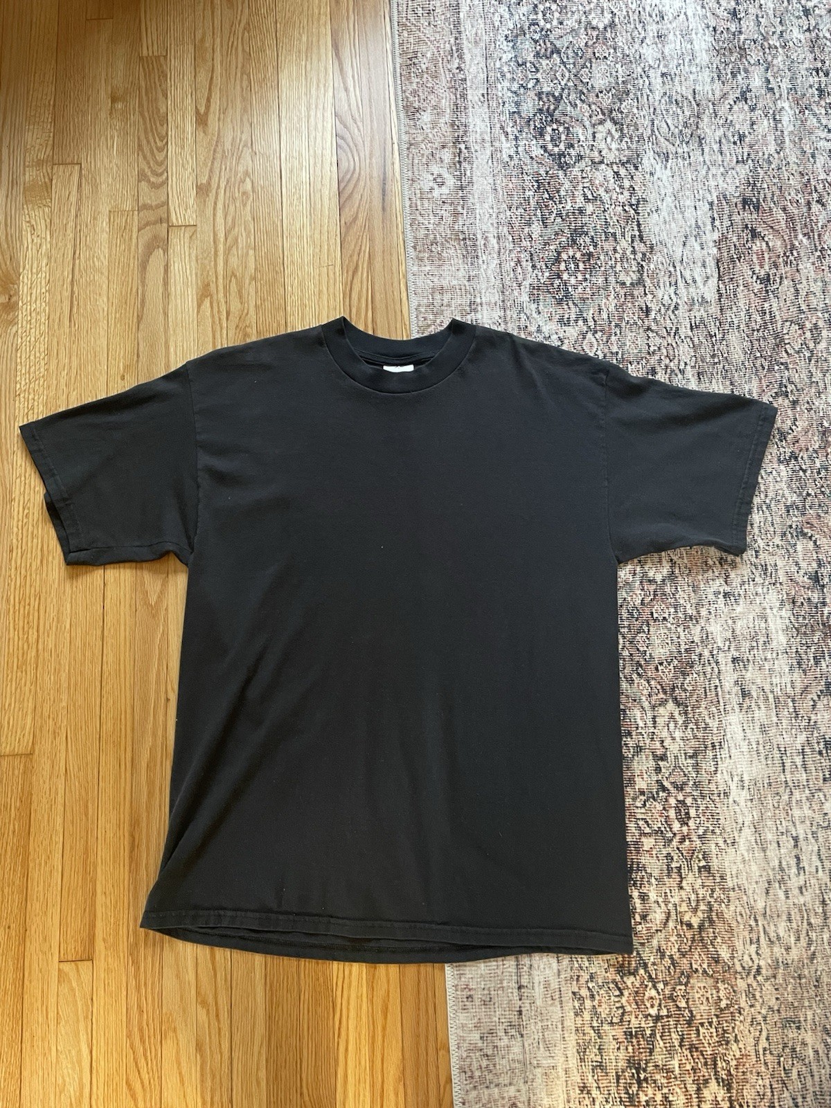 Vintage Slightly Worn In 1990s Tultex Black Blank T-Shirt Size XL gallery