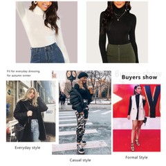 Womens Basic Lightweight Turtleneck Long Sleeve Pullover Solid Top High Neck US