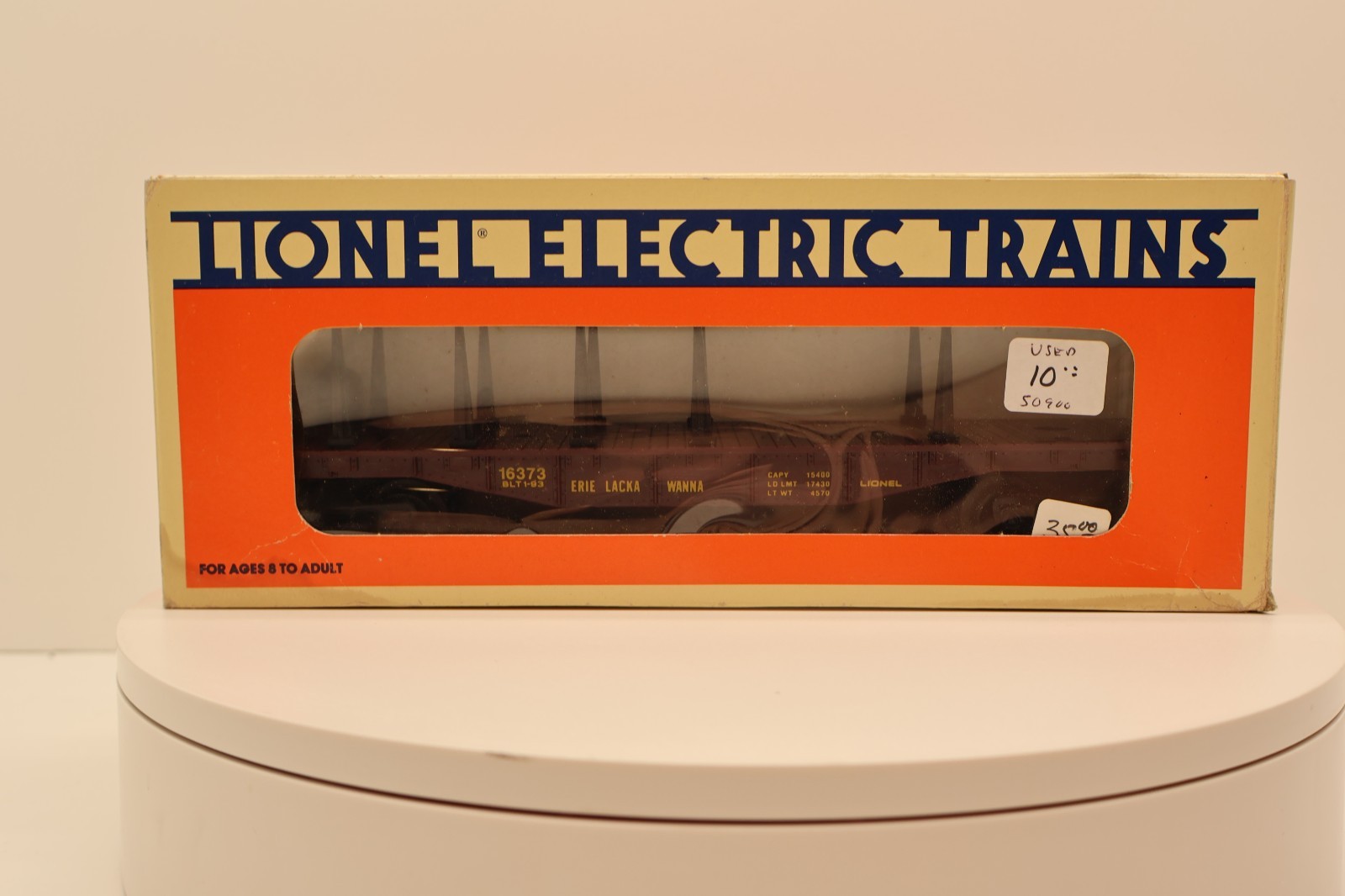 Lionel, O, 6-16883, Erie Lackawanna, Flatcar with stakes, #16737, C-8,LN/OB