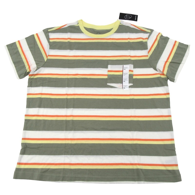 Original Use Mens Size XL Crew Neck Short Sleeve T-Shirt Striped Restful Green
