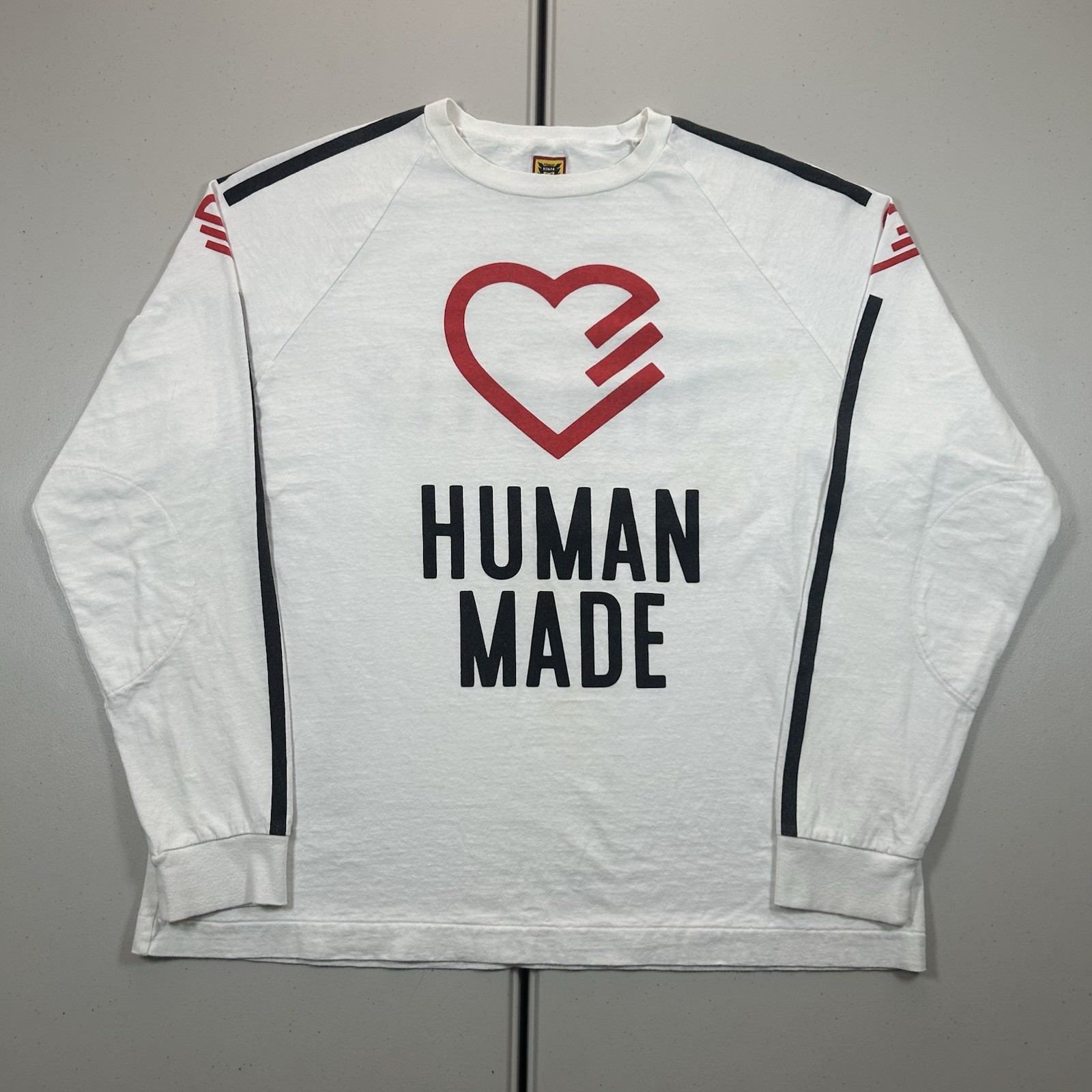 Human Made Long Sleeve Shirt Men's Size XL Striped Heart Logo Made in Japan gallery