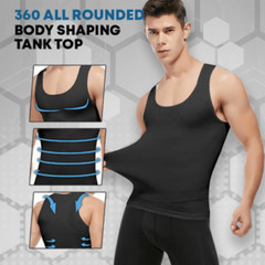Men’s Shaper Cooling Tank Top Compression Belly Chest Slimming T-Shirt Gym Vest